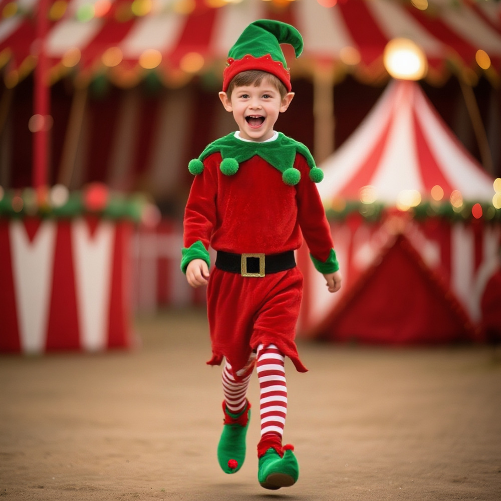 Elf Costume Christmas - 2025 عيد الميلاد زي هالوين موضوع