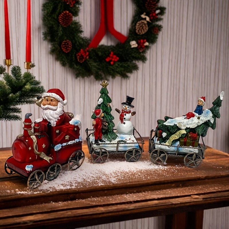Nutcracker Figurine - 3 قطعة مجموعة قطار عيد الميلاد