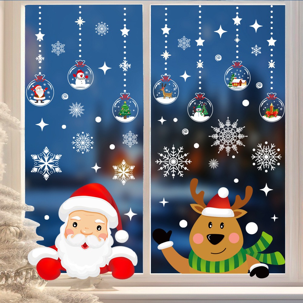Snowflake Window Decal - الكرتون عيد الميلاد سانتا كلوز نافذة