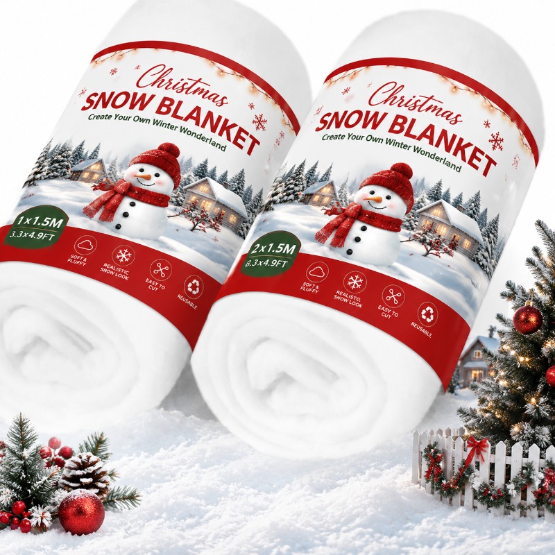 Christmas Throw Blanket - سجادة ثلج اصطناعي، بطانية ثلج مزيفة،