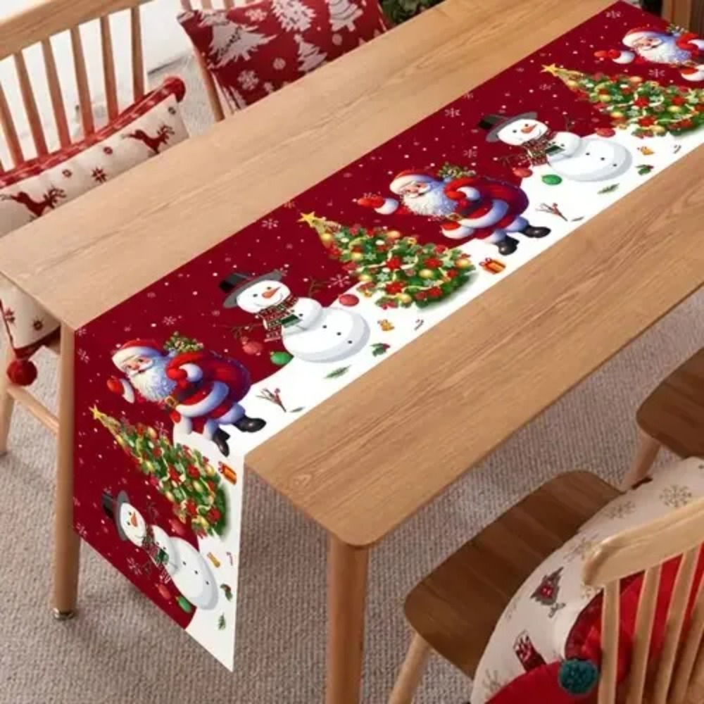 Christmas Table Runner - مفرش طاولة عيد الميلاد بتصميم سانتا