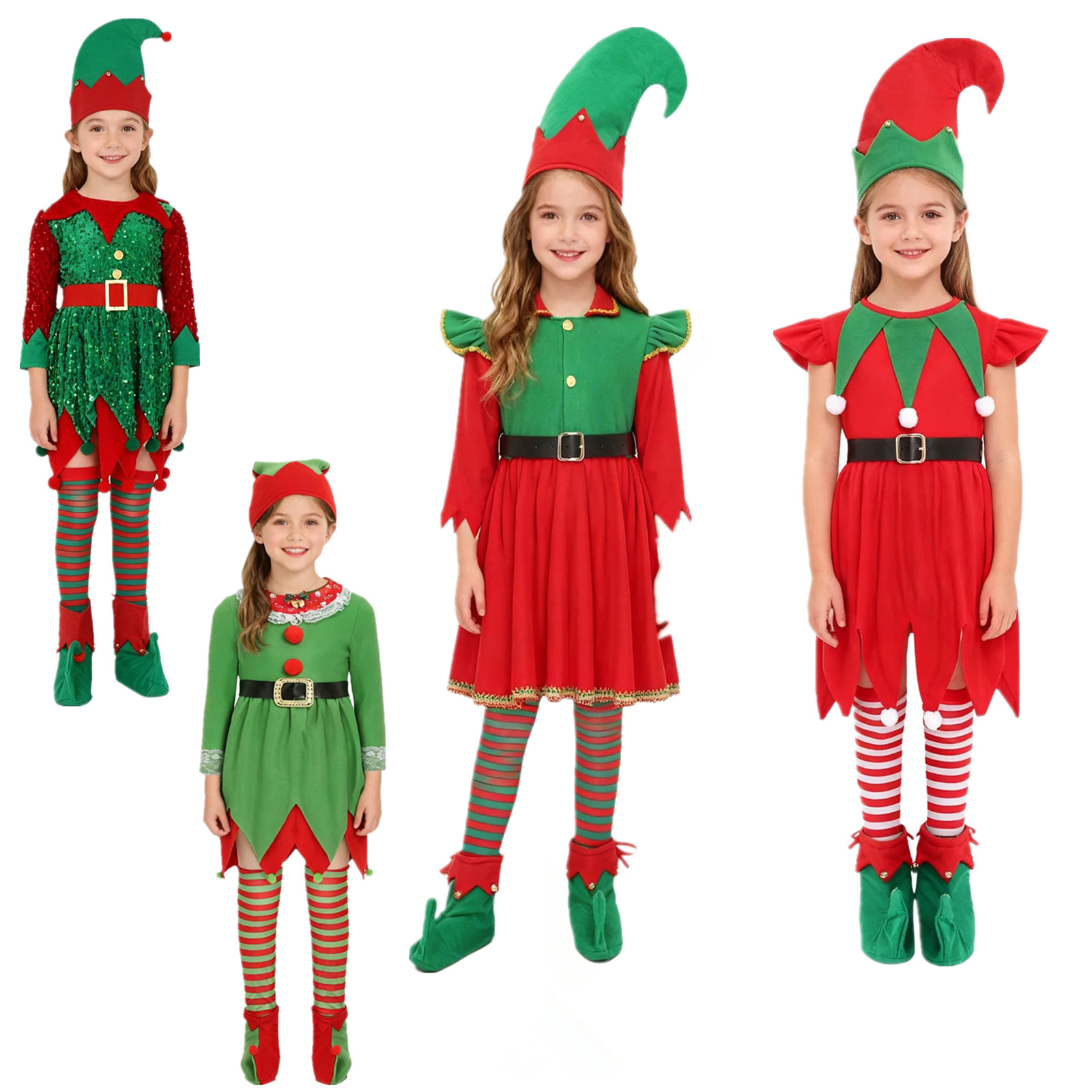 Elf Costume Christmas - قزم فتاة عيد الميلاد زي سانتا