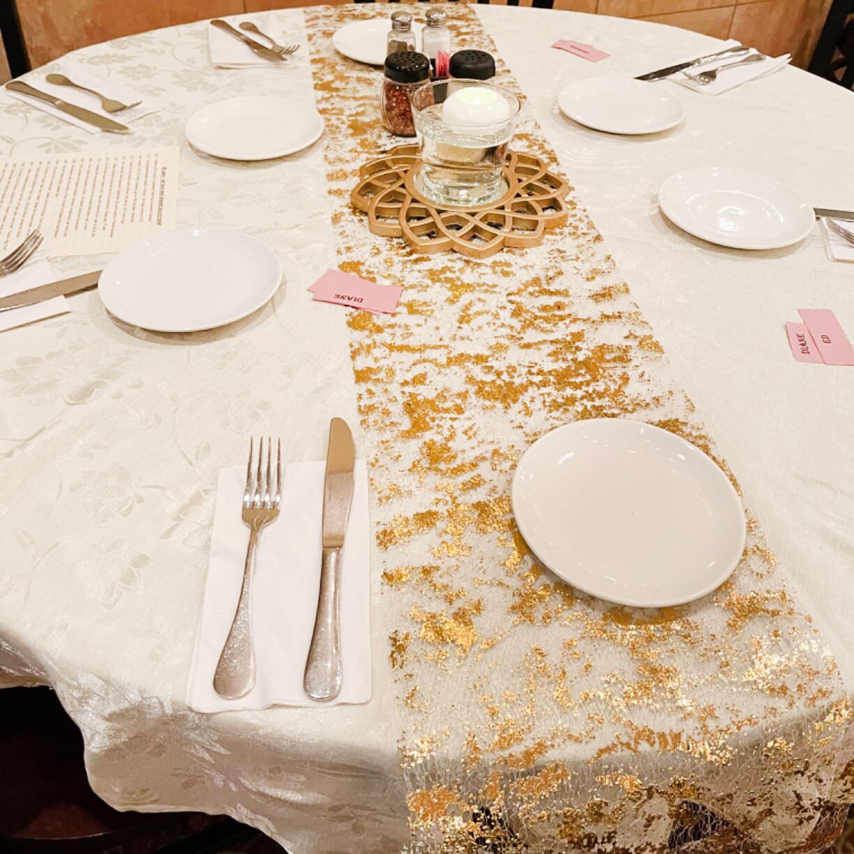 Christmas Table Runner - لامعة ذهبية رقيقة معدنية عدائين طاولة