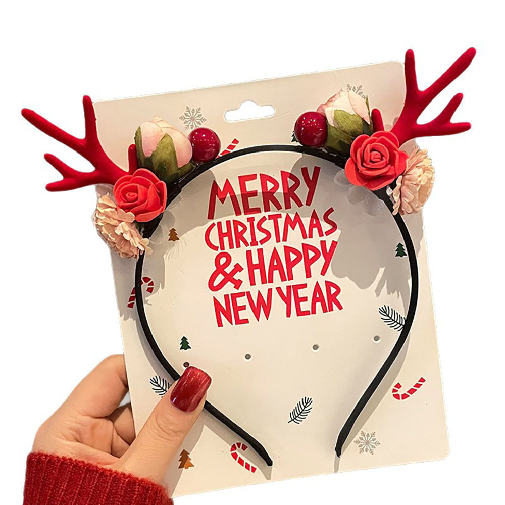 Reindeer Antlers Headband - إكسسوارات شعر لطيفة، عصابة رأس مخملية