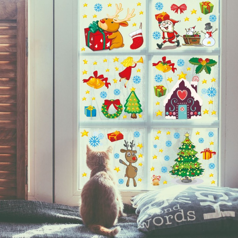 Snowflake Window Decal - 4 قطعة PVC عيد الميلاد ندفة