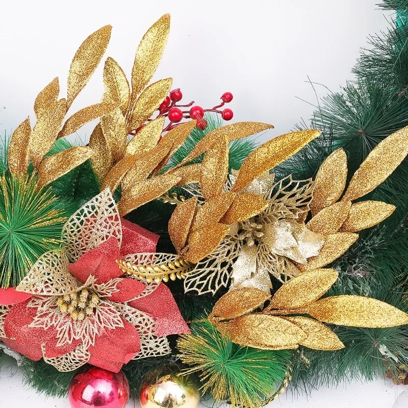 10 قطع سيقان أوراق صناعية متلأ - مراجعة Christmas Wreath Fake وسعره