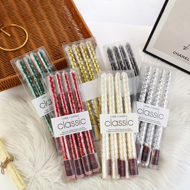 4 قطع من شموع الشمعدان الملونة - مراجعة Holiday Candle Set وسعره