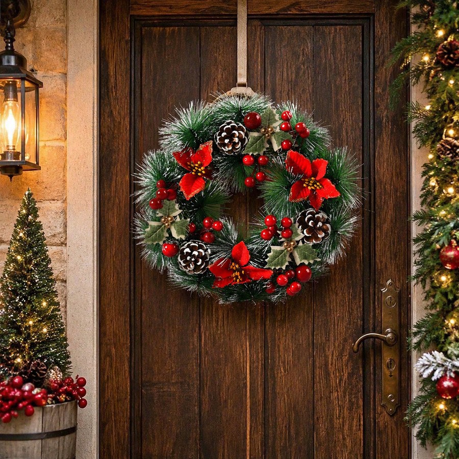 إكليل عيد الميلاد للباب الأمام - مراجعة Christmas Wreath Fake وسعره