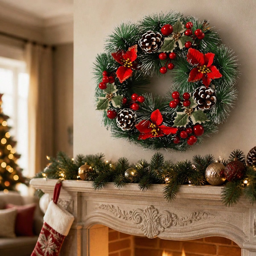 إكليل عيد الميلاد للباب الأمام - مراجعة Christmas Wreath Fake وسعره