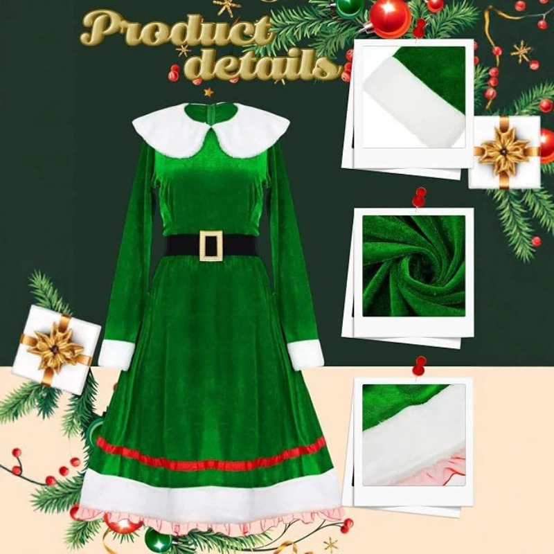 طقم زي قزم عيد الميلاد للنساء، - مراجعة Elf Costume Christmas وسعره