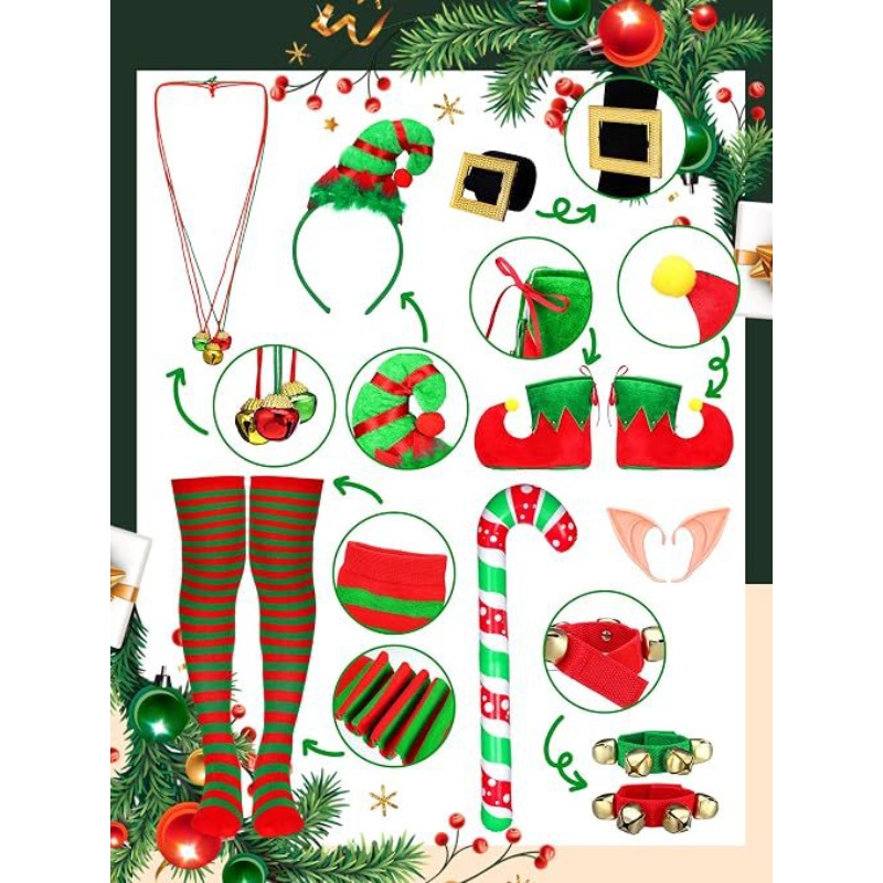 طقم زي قزم عيد الميلاد للنساء، - مراجعة Elf Costume Christmas وسعره
