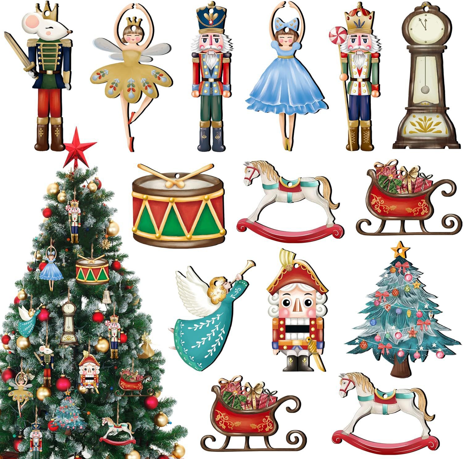 12 قطعة/المجموعة كسارة البندق  - مراجعة Nutcracker Figurine وسعره