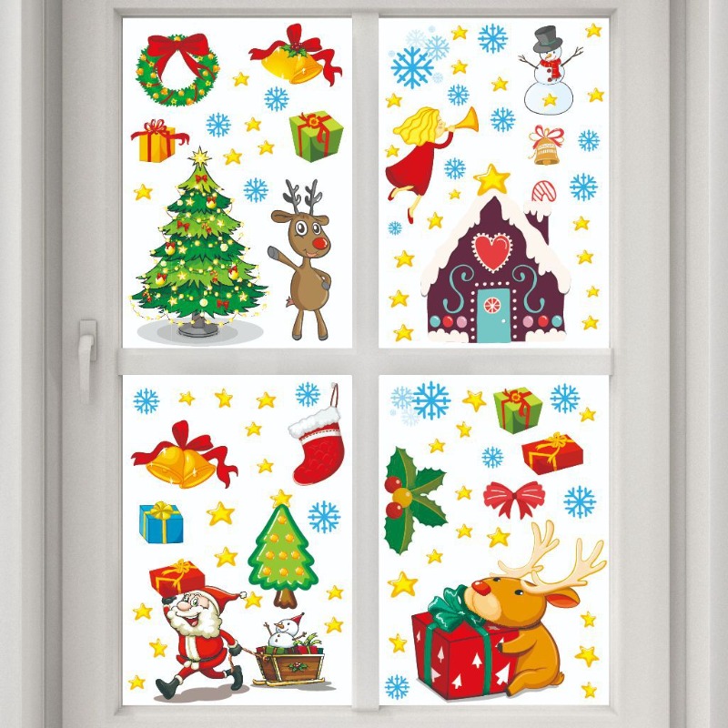 4 قطعة PVC عيد الميلاد ندفة ال - مراجعة Snowflake Window Decal وسعره