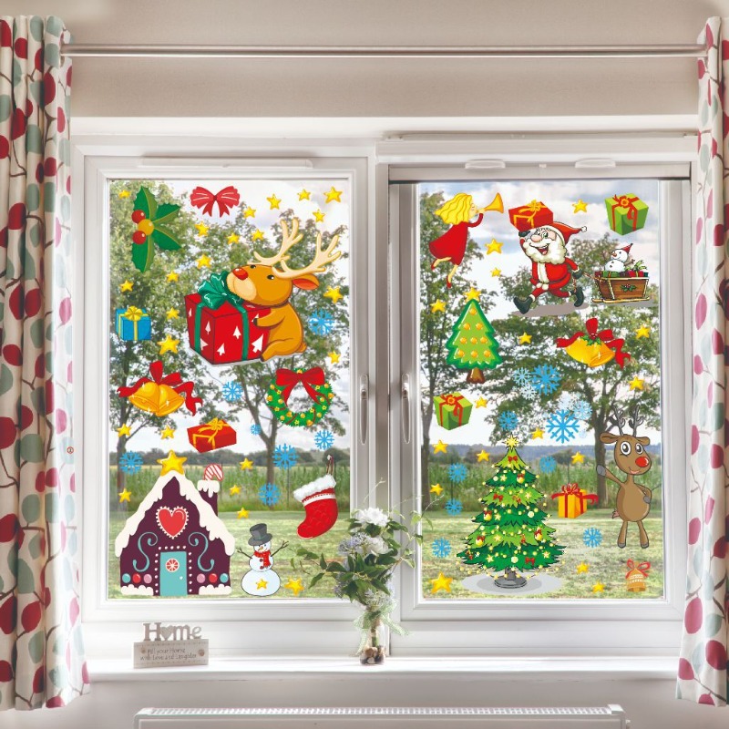 4 قطعة PVC عيد الميلاد ندفة ال - مراجعة Snowflake Window Decal وسعره